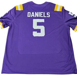 NWOT Nike Mens XL Jayden Daniels #5 Blank‎ Front LSU Tigers Football Jersey
